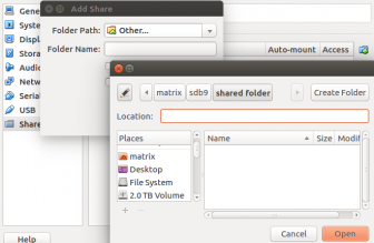 share files between host and virtualbox