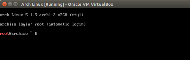 virtualbox arch linux partition