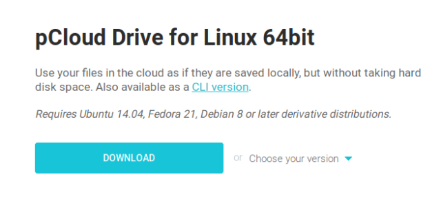 pcloud drive linux