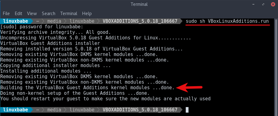 virtualbox guest additions linux