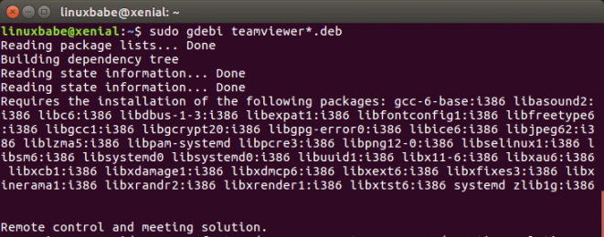 ubuntu start teamviewer from command line