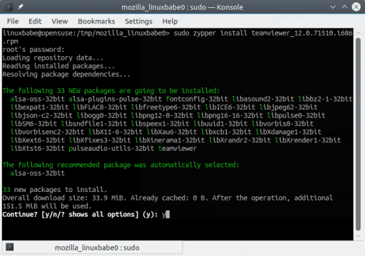 ubuntu install teamviewer command line