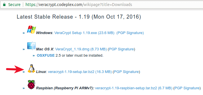 VeraCrypt verifiera GPG signatur