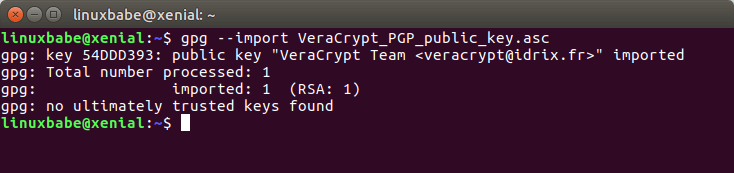  gpg import public key 