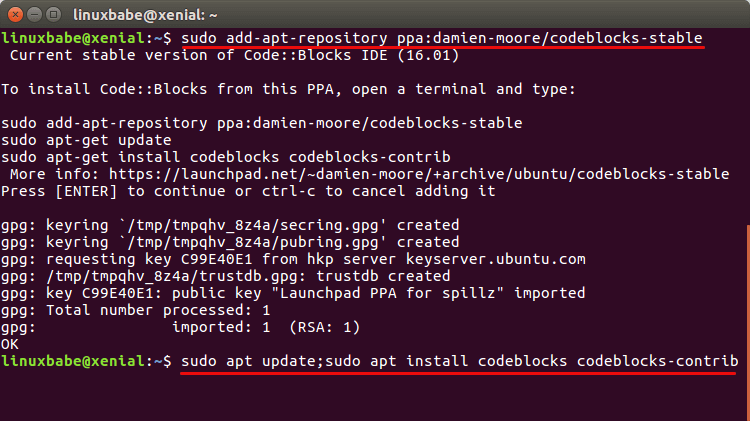 codeblocks ubuntu
