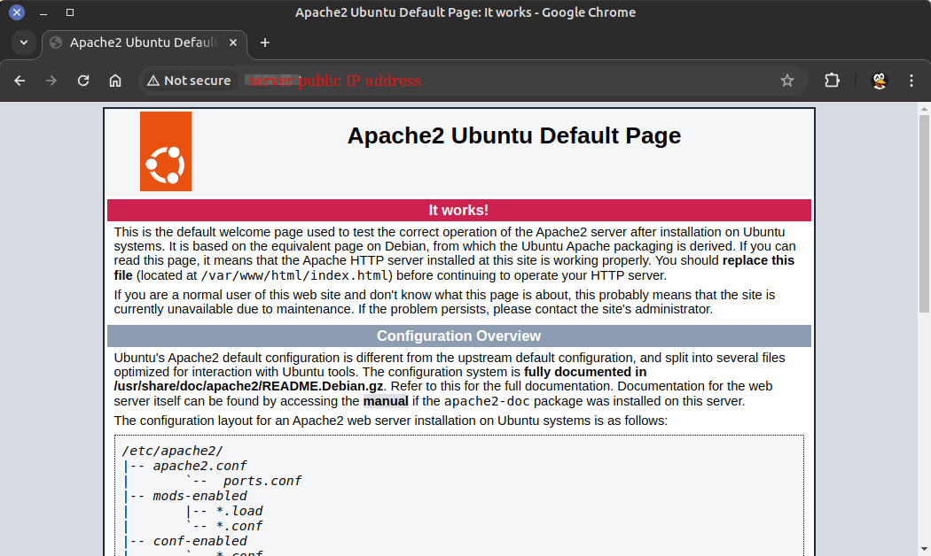 Ubuntu 24.04 apache server default page