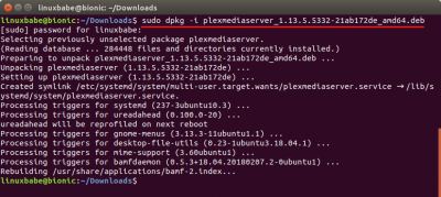 ubuntu install plex media server .deb file