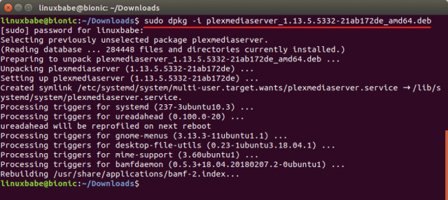 install plex media server ubuntu cli