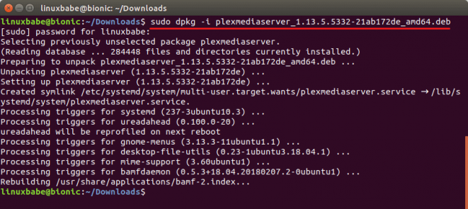 update plex media server ubuntu command