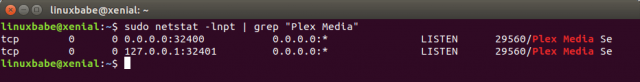 ubuntu plex media server ports