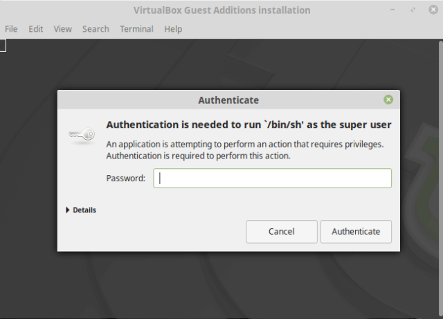 installing latest versions of guest additions virtualbox