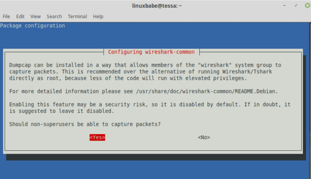 wireshark linux mint