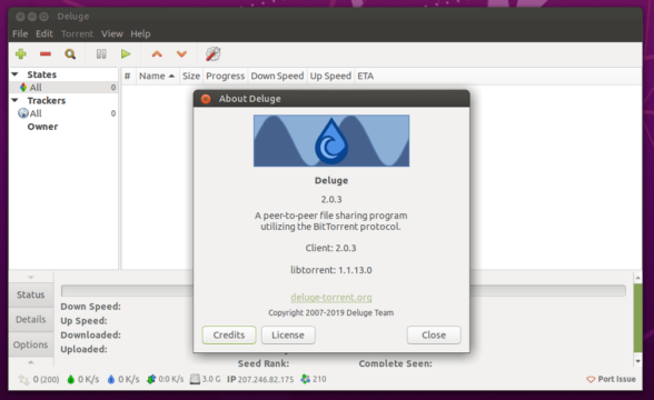 Deluge настройка в linux