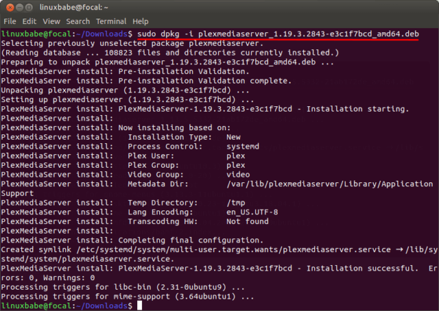 install plex media server ubuntu server 18.04